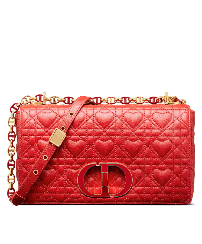 Christian Dior Medium Dior Caro Bag Red